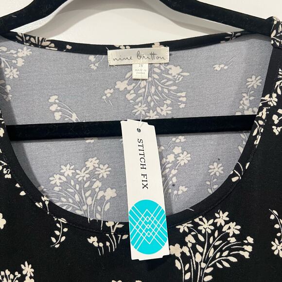 NWT Women's‎ Nine Britton Stitch Fix Dress Black with White 1X Plus - Picture 3 of 8